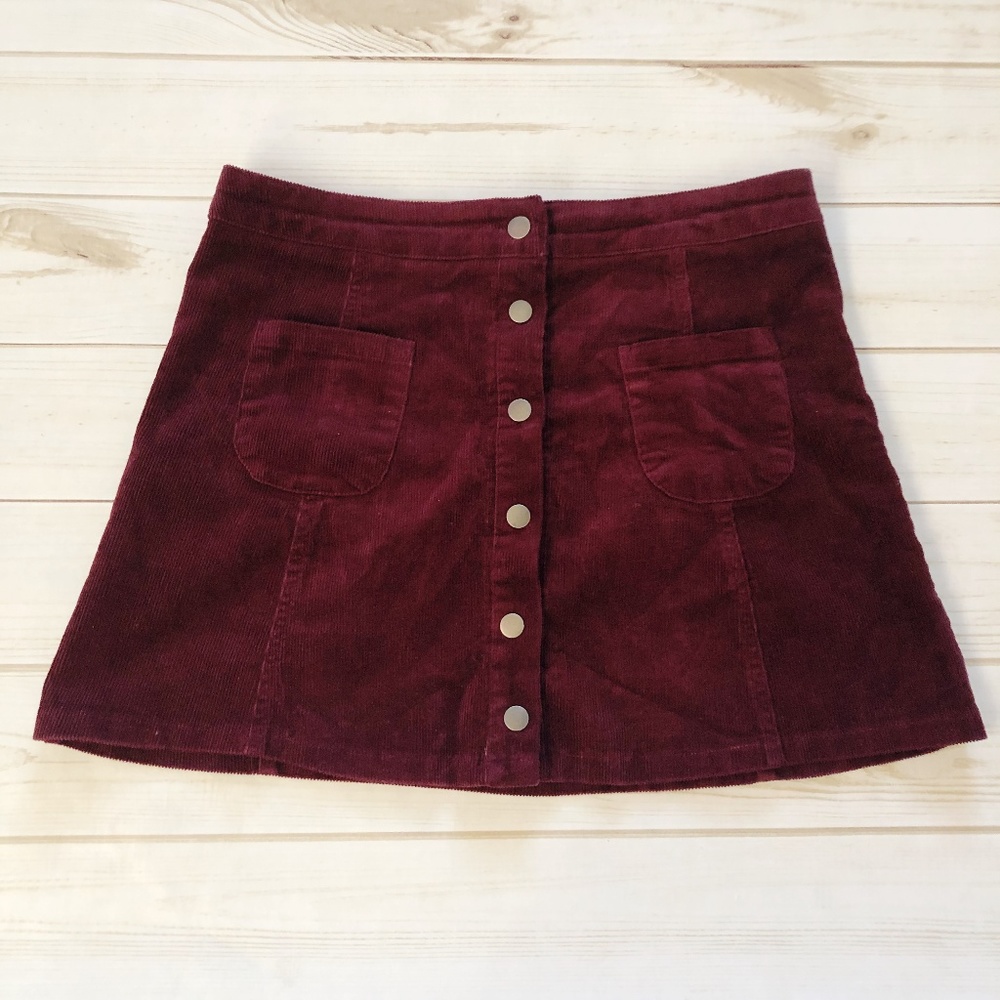 Brandy Melville Corduroy Button Down Skirt